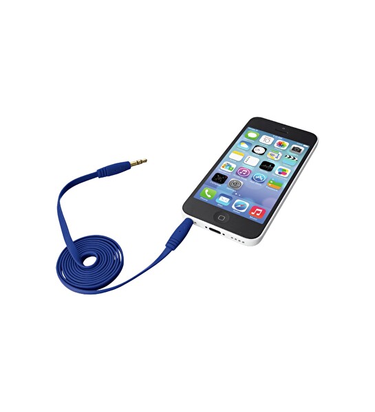 Trust Urban Revolt 3.5 MM to 3.5 MM Aux 1M Altın Port Girişli Mavi Ses Kablosu