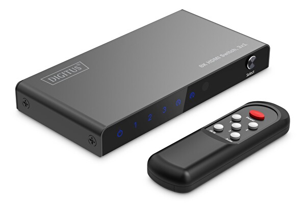 Digitus 8K HDMI Switch 3x1 (3x1 HDMI Switch 8K/60Hz 4:4:4 HDR HDCP 2.3 HDMI Kablo