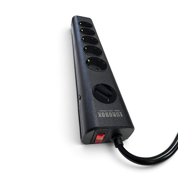 Eurobox SH-4633 5'li 2 Metre Kablolu Akım Korumalı Grup Priz