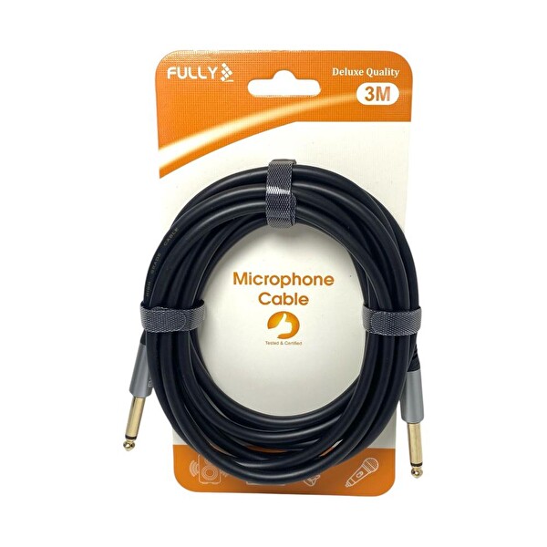 Fully 3M 6.3 MM Erkek-Erkek Mono Gitar Kablo Siyah