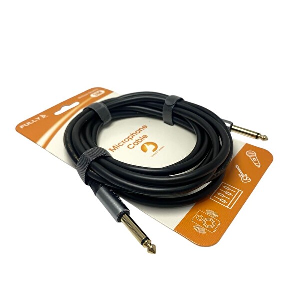 Fully 3M 6.3 MM Erkek-Erkek Mono Gitar Kablo Siyah