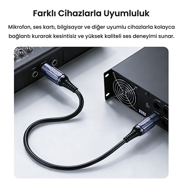 VegGieg XLR Erkek Dişi Profesyonel Mikrofon Kablosu Hi-Fi Ses Kalitesi OFC Bakır Enstrüman Ses Kablosu 10 M