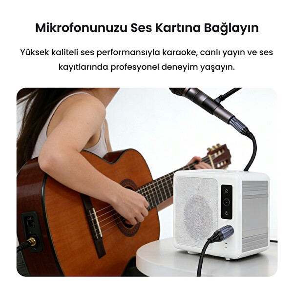 VegGieg XLR Erkek Dişi Profesyonel Mikrofon Kablosu Hi-Fi Ses Kalitesi OFC Bakır Enstrüman Ses Kablosu 20 M