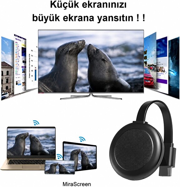 Coverzone Kablosuz HDMI Görüntü Aktarıcı ENT 2.4G AirPlay DLNA WiFi Adaptör G38