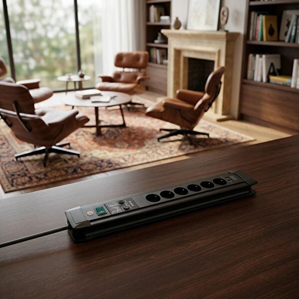 Brennenstuhl Premium-Line 30000A 3 m Kablo 2 USB 6'lı Aşırı Gerilim Korumalı Priz