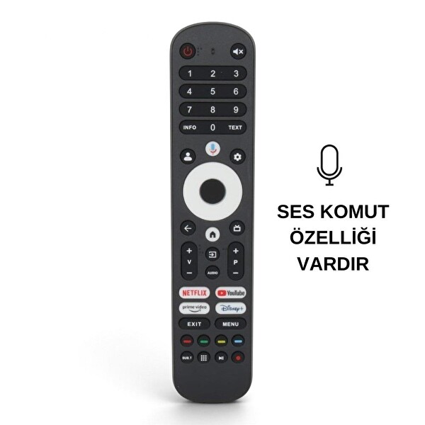 Electroon Beko Netflix-Youtube-Prime Video-Disney Tuşlu LCD Akıllı TV Kumanda - Ses Komutlu