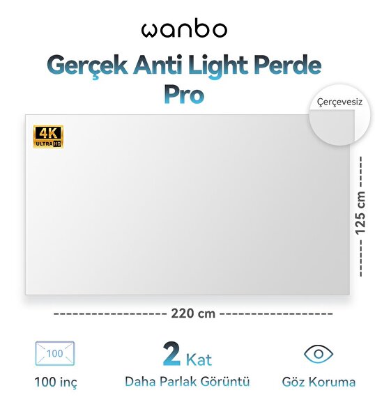Wanbo Wanbo Anti Light Pro 220x125 CM Projeksiyon Perdesi