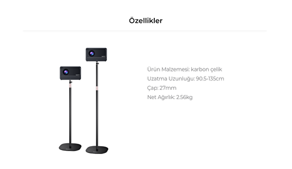 Havit PA305 Ayaklı Projeksiyon Tripod 90 - 135 CM Ayarlanabilir Yükseklik Karbon Çelik