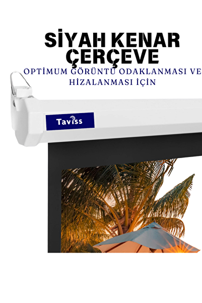 Taviss 180x180 CM Storlu Manuel Projeksiyon Perdesi