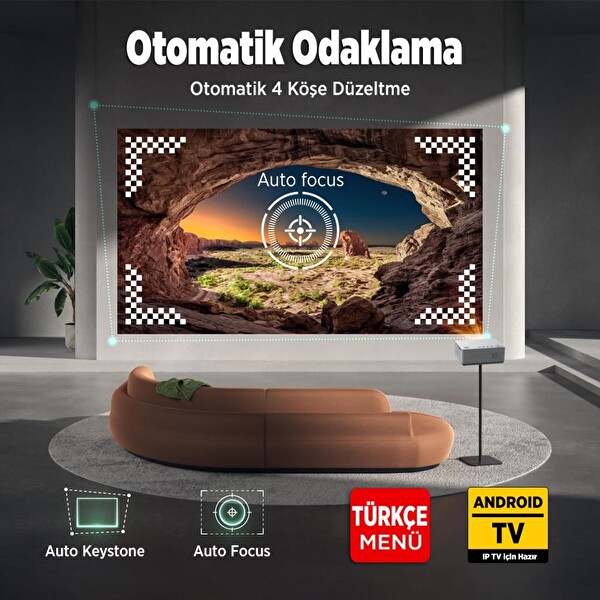 Vankyo Leisure L470A Android TV 1080P Destekli Projeksiyon Cihazı