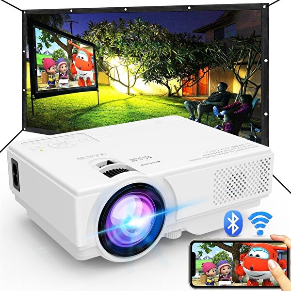 Wi-Fi ve Bluetooth Özellikli - Mini Film Projektörü Ev Eğlencesi İçin 1080P Destekler