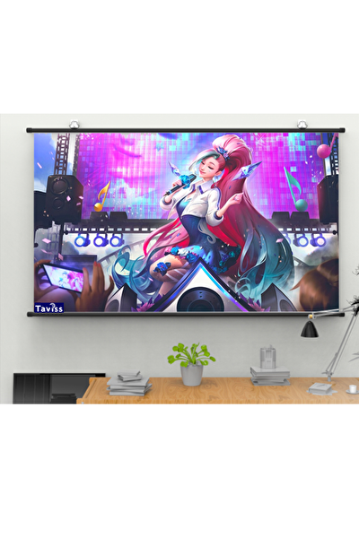 Taviss 221x124 CM Anti-Light Tripod Ayaklı Taşınabilir ve Duvar Kullanımlı Projeksiyon Perdesi