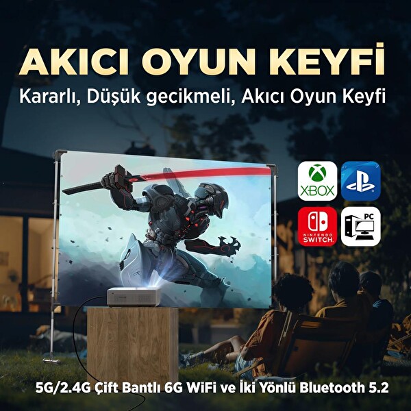 Vankyo Leisure L570B Smart TV 4K Destekli Projeksiyon Cihazı - Auto Focus - Auto Keystone - 6G WiFi+5.2 Bluetooth
