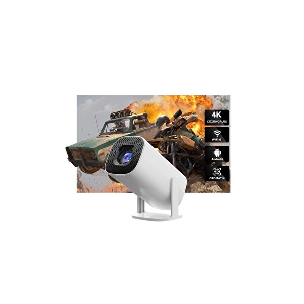 Torima P30 Max Mini Beyaz Taşınabilir Retro Video Konsolu Android Akıllı Projektör Projeksiyon