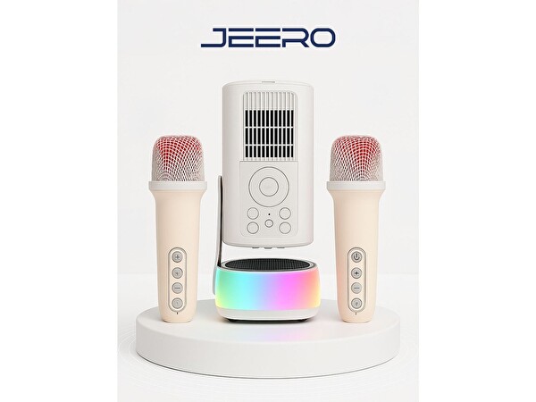 Jeero K6 T950S-Cortex A53 Quad Core 1.464 GHZ Türkçe Menü Android 13 Dual Microphone Karaoke Projeksiyon Cihazı Ve Aksesuarları