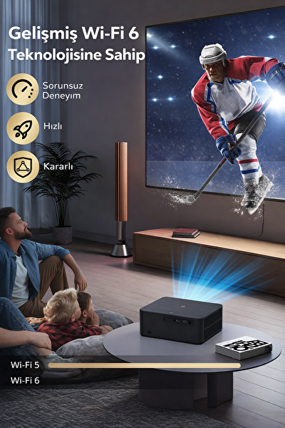 TaoTronics TT-SP011 Mini Projeksiyon Cihazı 1080P Ev Sinema Wi-Fi Bluetooth (Taotronics TT-BH1121-RED Kablosuz Kulaklık Hediyeli)