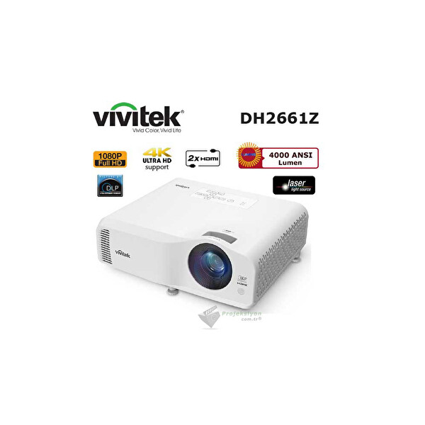 Vivitek DH266-1Z DLP FHD Lazer 4000 Ansi Lümen Projeksiyon Cihazı - Beyaz