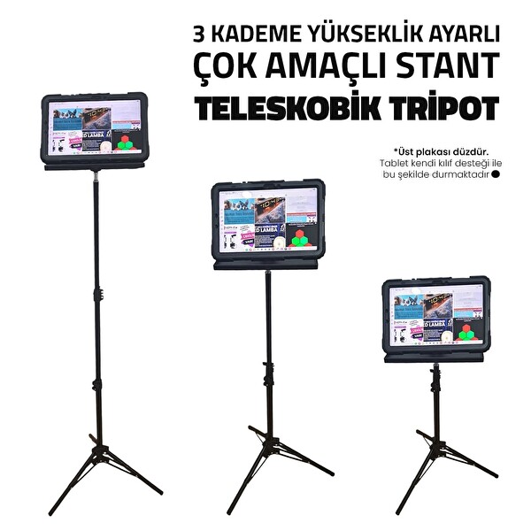 Upway 112 CM Teleskobik Tripod Sahne Projeksiyon ve Tablet Standı