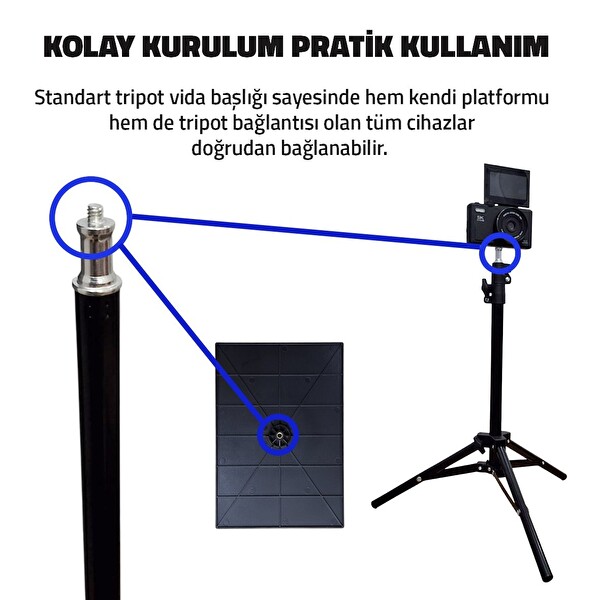 Upway 112 CM Teleskobik Tripod Sahne Projeksiyon ve Tablet Standı