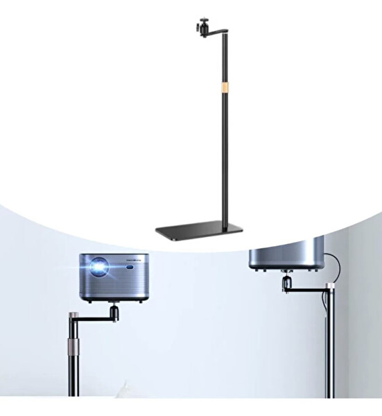 Ayex Projektör Stand C - Yükseklik Ayarlı Metal Projektör Standı - 91-123 CM Siyah