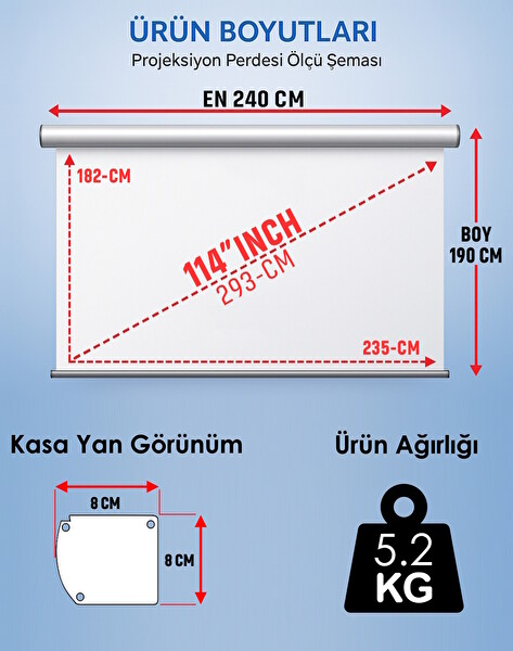 Gölge Stor En 240 CM x Boy 190 CM Şarjlı Motor Kumandalı