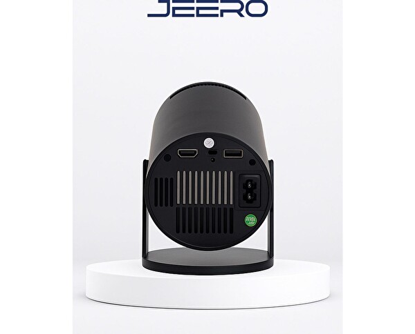 Jeero HY300PRO Multimedia Ultra HD 1080 Android 13 Türkçe Menü H713 Chipset Projeksiyon Cihazı Siyah