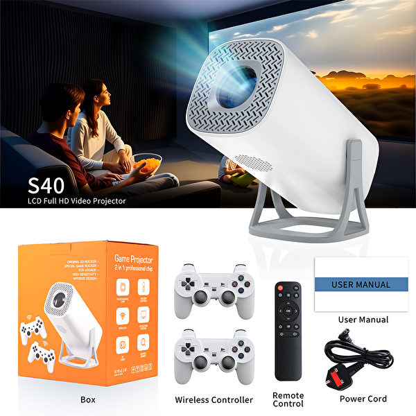 Çeşithane 4K AndroidWiFi Bluetooth Mini LED Ev Sineması Projeksiyon Cihazı