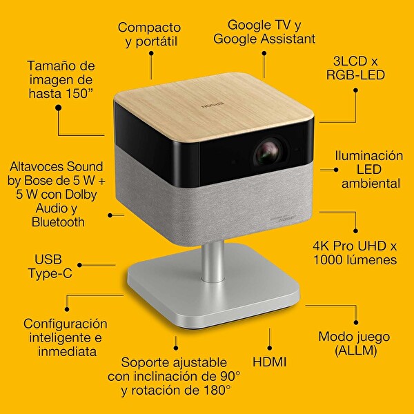 Epson Lifestudio Flex Plus EF-72 4K Pro-UHD 1000 Lümen Google TV Akıllı Projeksiyon Cihazı