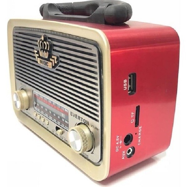 Everton RT-301 Nostaljik Görünümlü Bluetoothlu USB / SD Card / MP3 Çalar / FM Kırmızı Müzik Kutusu