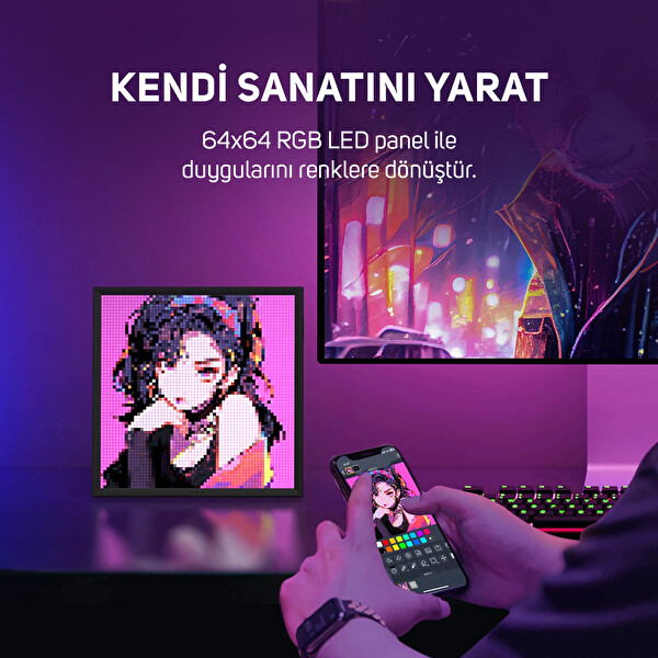 Divoom Ditoo Pro Beyaz Bluetooth Hoparlör Ve Pixoo-64 LED Ekran Seti