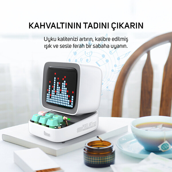 Divoom Ditoo Pro Piksel Ekranlı Beyaz Bluetooth Hoparlör