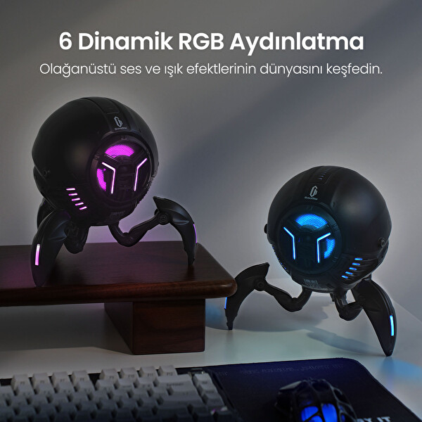 GravaStar Mars Pro Siyah Bluetooth Hoparlör Normal Versiyon