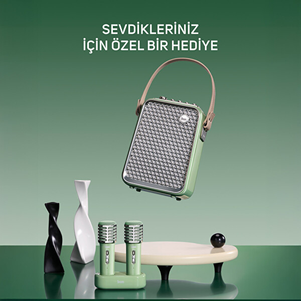 Divoom SongBird-HQ Çift Mikrofonlu Yeşil Bluetooth Hoparlör