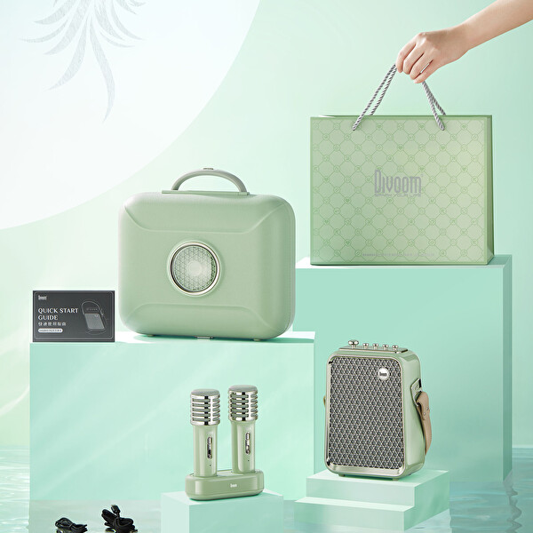 Divoom SongBird-HQ Çift Mikrofonlu Yeşil Bluetooth Hoparlör