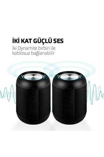 Ttec 2BH07 Dynamite Pasif Radyatörlü IPX5 Ayarlanabilir Led Işıklı Kablosuz Bluetooth 5.0 Hoparlör