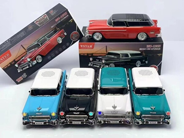 Torima WS-1955 Klasik Araba USB-TF-FM Radyo Turkuaz Bluetooth Hoparlör