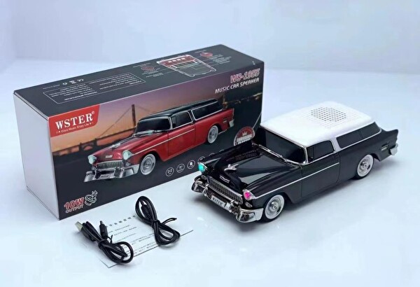 Torima WS-1955 Klasik Araba USB-TF-FM Radyo Beyaz Bluetooth Hoparlör