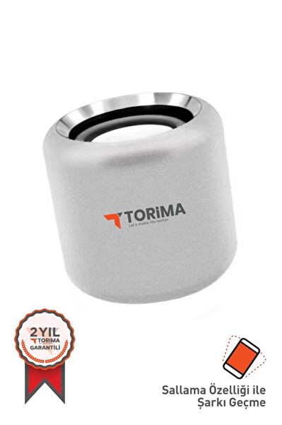 Torima D12 Taşınabilir Kablosuz Gümüş Bluetooth Hoparlör
