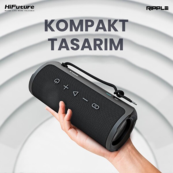 HiFuture Ripple BT 5.3 30W IPX7 Taşınabilir Stereo Kırmızı Bluetooth Hoparlör