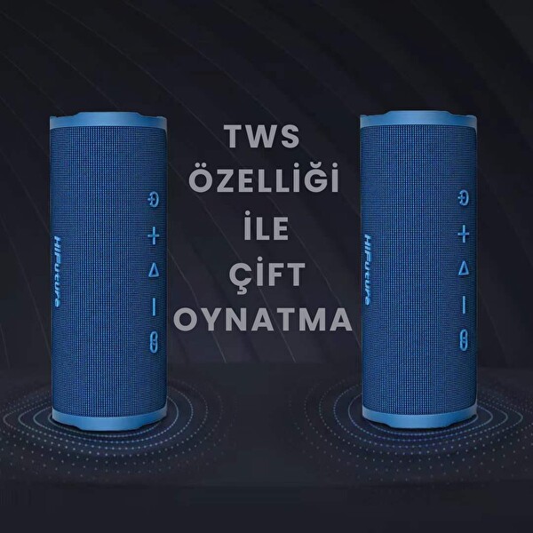 HiFuture Ripple BT 5.3 30W IPX7 Taşınabilir Stereo Kırmızı Bluetooth Hoparlör