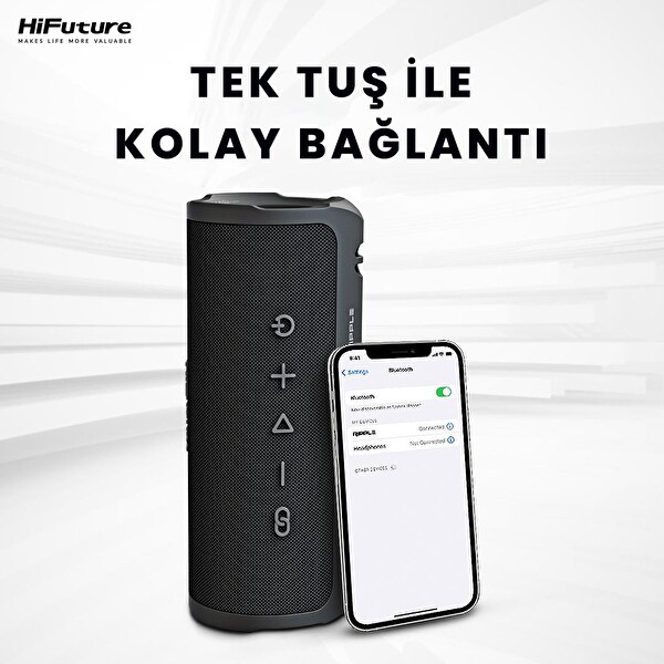 HiFuture Ripple BT 5.3 30W IPX7 Taşınabilir Stereo Kırmızı Bluetooth Hoparlör