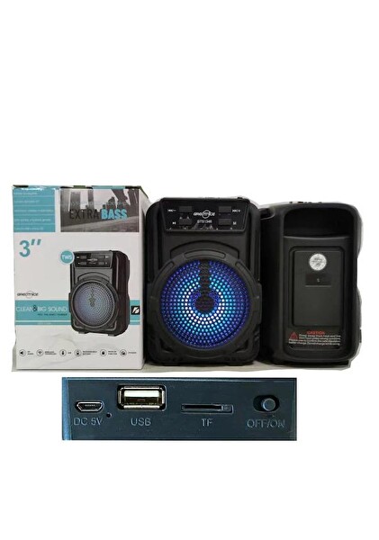 Torima GTS-1346 RGB Ledli USB-TF-FM Radyo Bluetooth Hoparlör