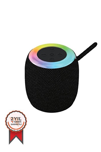 Torima D10 Taşınabilir RGB Ledli USB-FM Radyo Siyah Bluetooth Hoparlör