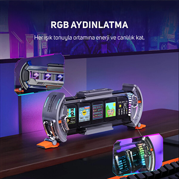 Divoom Timebox Evo Bluetooth Hoparlör ve Times Gate Dijital Led Ekran Seti