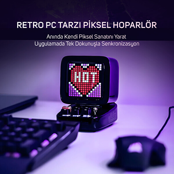 Divoom Ditoo Pro Siyah Bluetooth Hoparlör ve Pixoo Led Ekran Seti