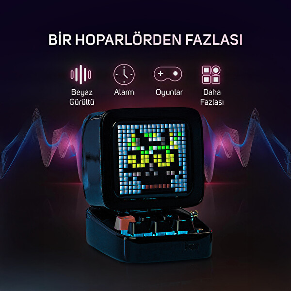 Divoom Ditoo Pro Siyah Bluetooth Hoparlör ve Times Gate Dijital Led Ekran Seti