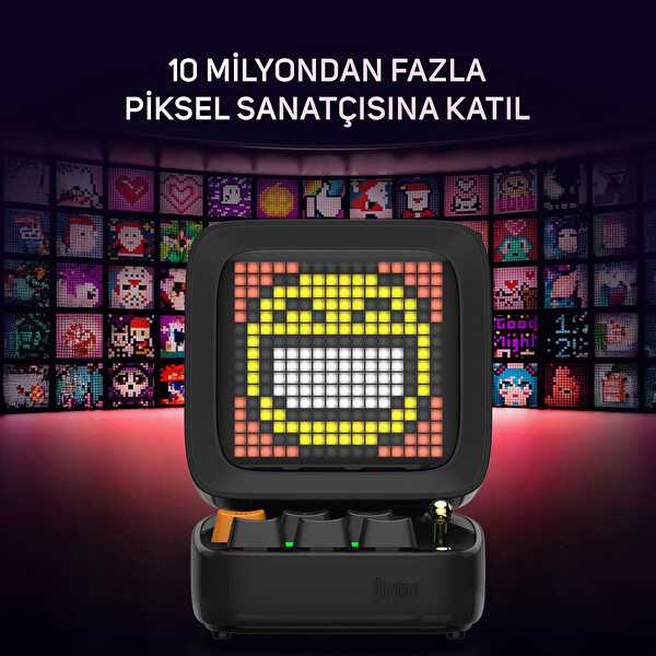 Divoom Ditoo Pro Siyah Bluetooth Hoparlör ve Pixoo Max Led Ekran Seti