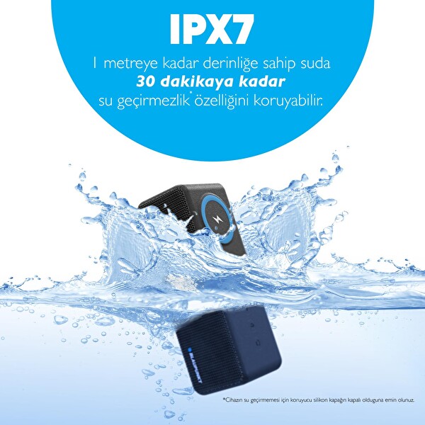 Blaupunkt LS250 Kablosuz Şarj Standlı Siyah Bluetooth Hoparlör Ses Bombası