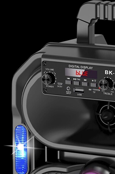 Torima D26 RGB Işıklı Mikrofonlu Kumandalı USB/TF/FM/MIC/BT Siyah Bluetooth Hoparlör