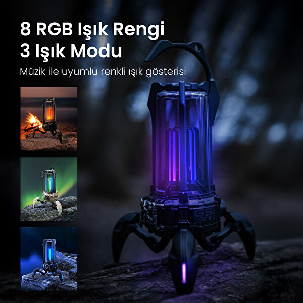 GravaStar Süpernova Siyah Led Işıklı 25W Bluetooth Hoparlör